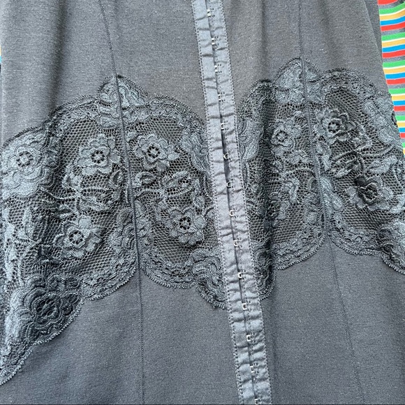 SOLD Free People Women’s Body Shaper Corset Style Black Lace Tank Top - Picture 12 of 16